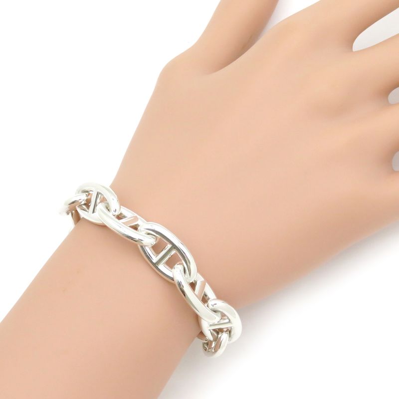 Hermes Bracelet Chaine D'ancre GM Silver 925 Silver 11 Frames Star Ring Silver