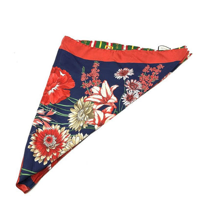 Gucci Scarf Floral All Over Flora Flowers Triangle Silk Multicolor