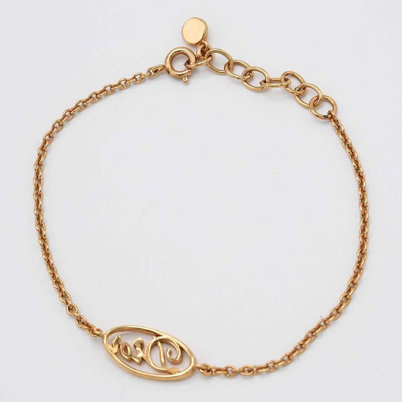 Christian DIOR Bracelet Logo Gold Color Accessories Women H7015