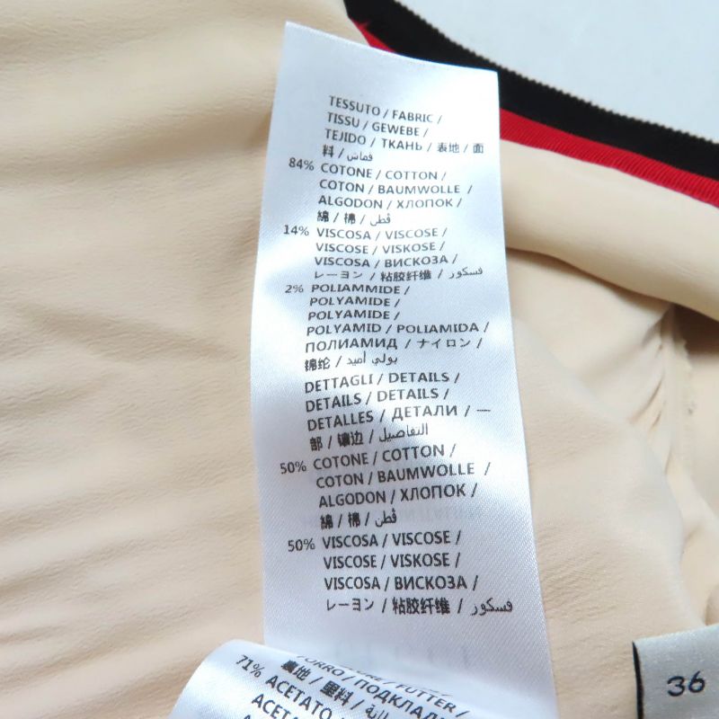 Gucci 19SS 551562 Webline V-neck Tweed Long Dress With GG Buttons Off-white 36