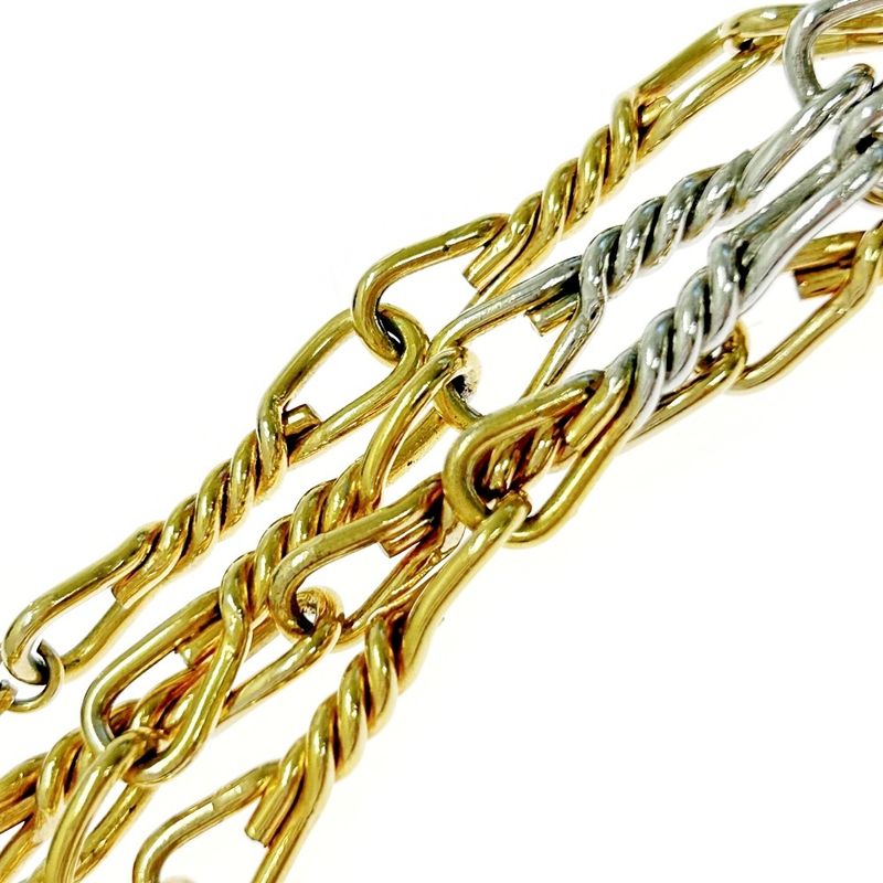 Christian Dior Metal Twisted Chain Long Necklace Gold Silver 346774 Necklace