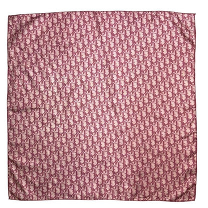 Christian Dior Old Trotter All-Over Pattern Silk Scarf Red