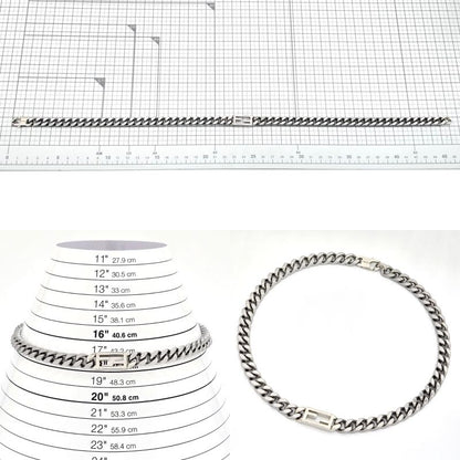 Fendi Baguette Necklace Chain Link Palladium Polished Metal 46cm (1811in) Long