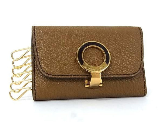 Bvlgari Leather 6-ring Key Case Key Case Men's Women's Brown Fl1785