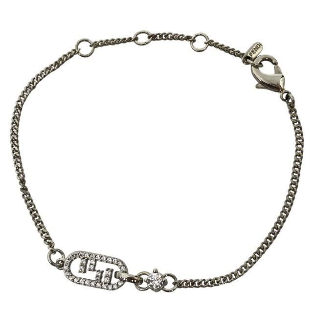 Fendi 8ah428 Bracelet O'lock Bangle Accessories Crystal Metal Silver