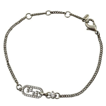 Fendi 8ah428 Bracelet O'lock Bangle Accessories Crystal Metal Silver