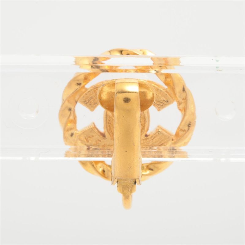 Chanel Coco Mark Earrings (one Side Only) 2137 GP With Rhinestone Gold