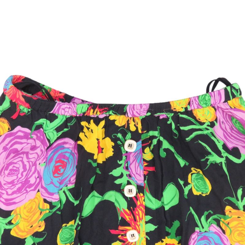 Gucci Ken Scott Print Rayon Cotton Black Long Skirt 1113 Gucci