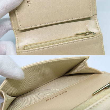 Chanel Classic Small Wallet Ap1991 Matelasse Card Bifold Gold Mini