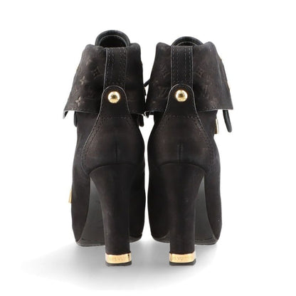 Louis Vuitton 10 Years Monogram Nubuckles Cles Zah Booties Women's 36 Ma0170