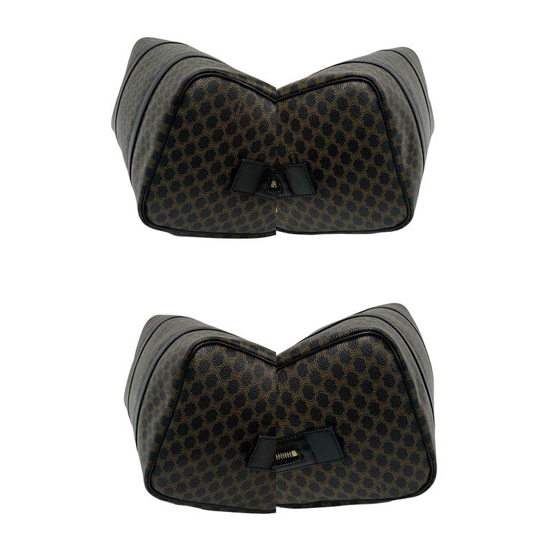 Celine Vintage Macadam Blason Triomphe Pattern Leather Handbag Mini Boston Bag