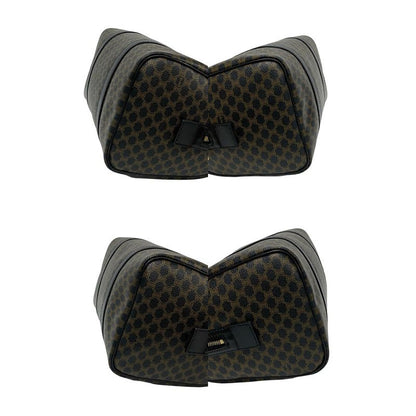 Celine Vintage Macadam Blason Triomphe Pattern Leather Handbag Mini Boston Bag