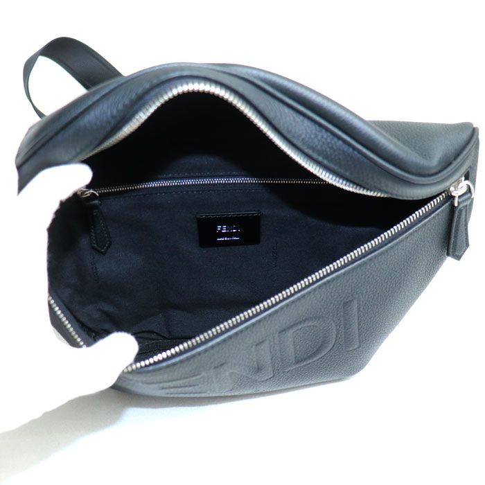 Fendi Shadow Diagonal Belt Bag Waist Bag Black 7va562 AMAC F0gxn Men's Preowned