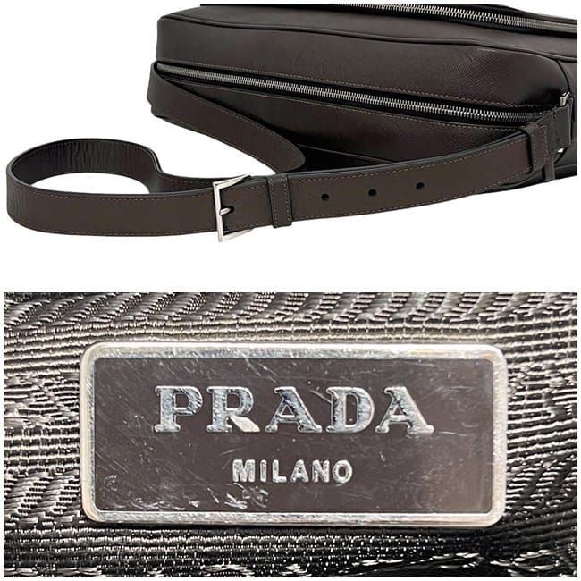 Prada Messenger Bag Brown Shoulder Bag Excellent Condition Saffiano