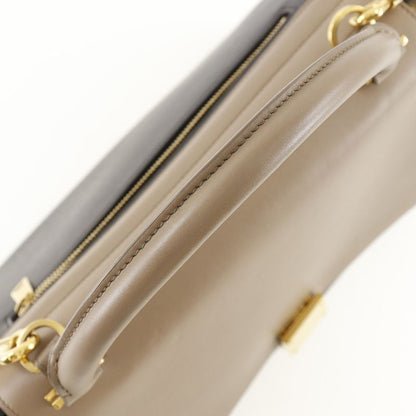 Celine Trapeze 2-way Shoulder Calf Brown/black Women's Handbag