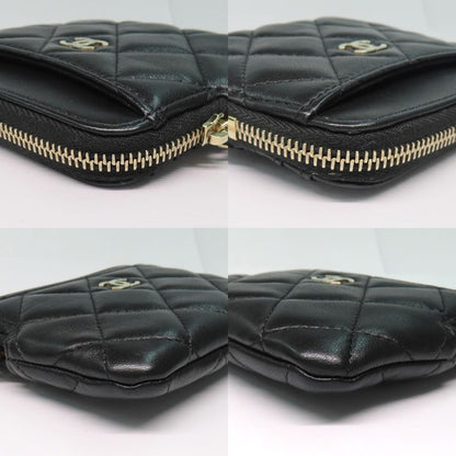 Chanel Classic Zip Coin Purse Ap2061 Black Lambskin Gdhardware