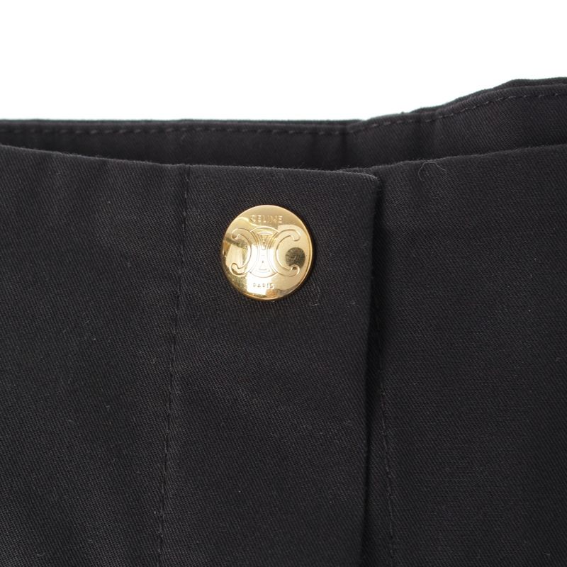 Celine Edith Liman Edith Liman Cotton Snap Button Gold Button High Waist Skirt