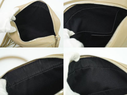 Authentic Saint Laurent Lou Shoulder Bag Pochette Camera Bag Leather Beige