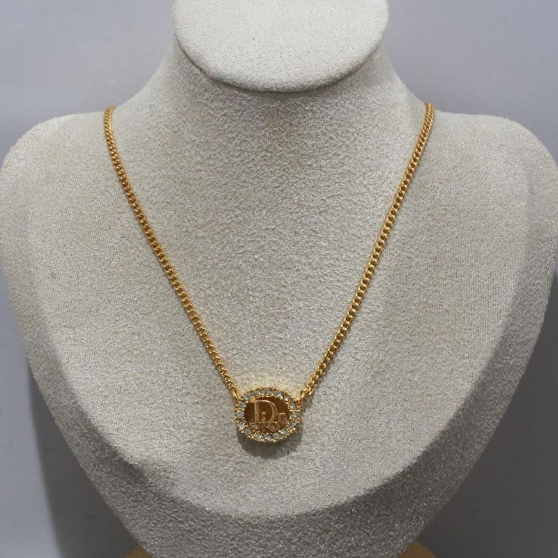 Christian Dior Necklace Zirconia GP D9504