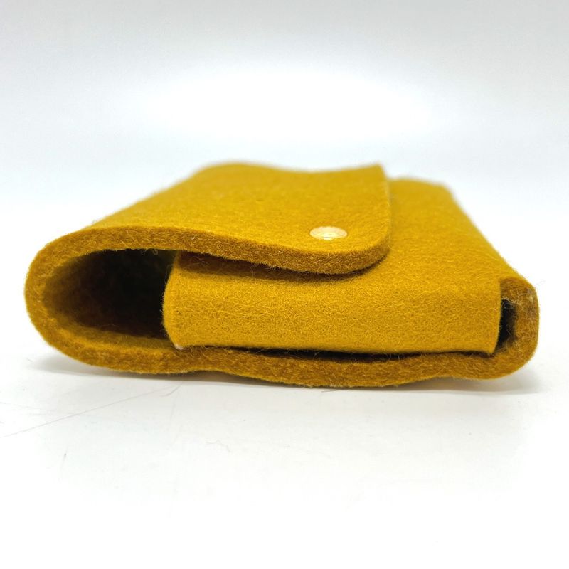 Hermes Accessory Pouch Etui Cult GM Playing Cards Case Felt Mustard Brown