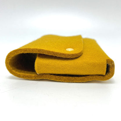Hermes Accessory Pouch Etui Cult GM Playing Cards Case Felt Mustard Brown