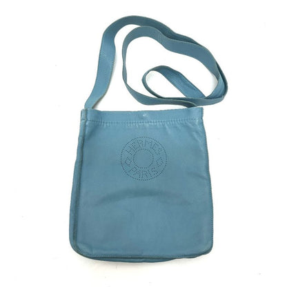 Hermes Shoulder Bag Crudo Cell Leather Blue Jean Blue