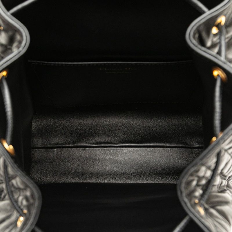 Dior Macrocanage Caro Caro Medium Backpack Rucksack Black Leather Women's Dior