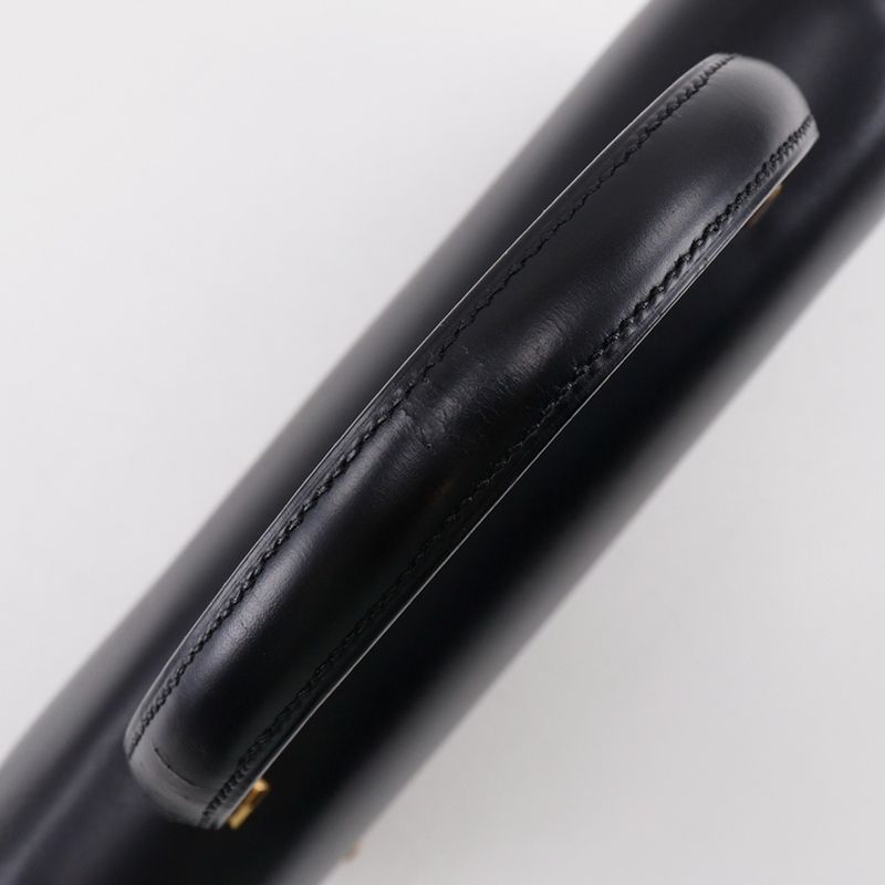 Hermes Piano 25 Vintage Box Calf Black 0Q Ladies Handbag