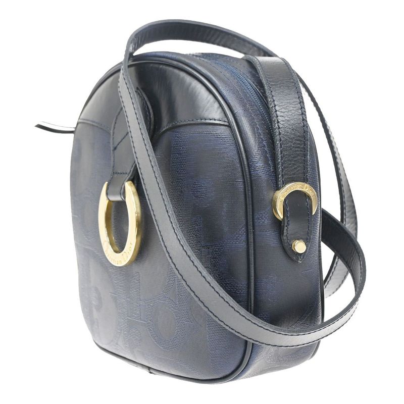 Christian DIOR Shoulder Bag Navy Leather 32ka674
