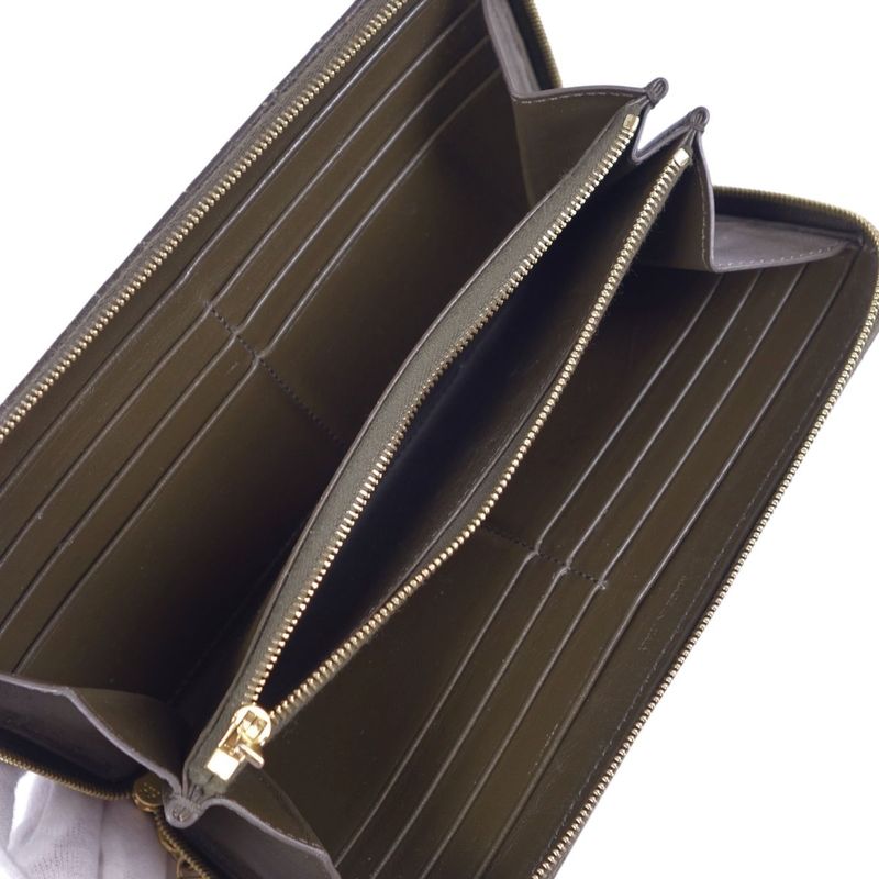 Celine Phoebe Period Wallet Long Wallet Round Zipper Calf Leather Women Dark