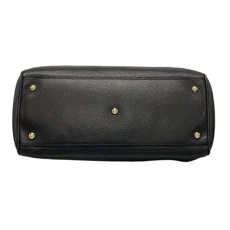 Gucci Bamboo Shopper Tote Bag 323660 Black And Brown Leather