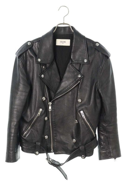 Celine 2eg91599e.38no Loose Biker Double Leather Jacket Women 36
