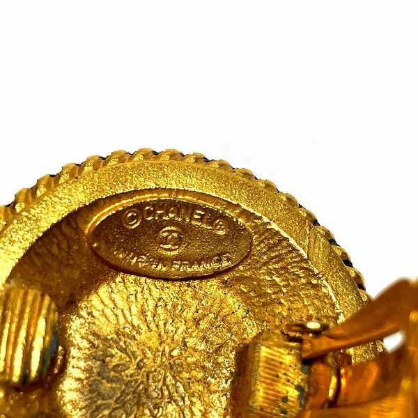 Chanel Faux Pearl Rhinestone Gold Branded Accessories Earrings Ladies