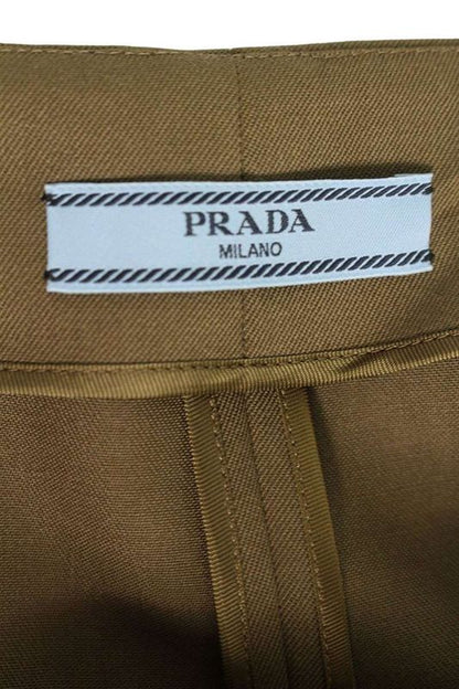 Prada P178xk Triangle Logo Plate Belted Cotton Skirt Women 42