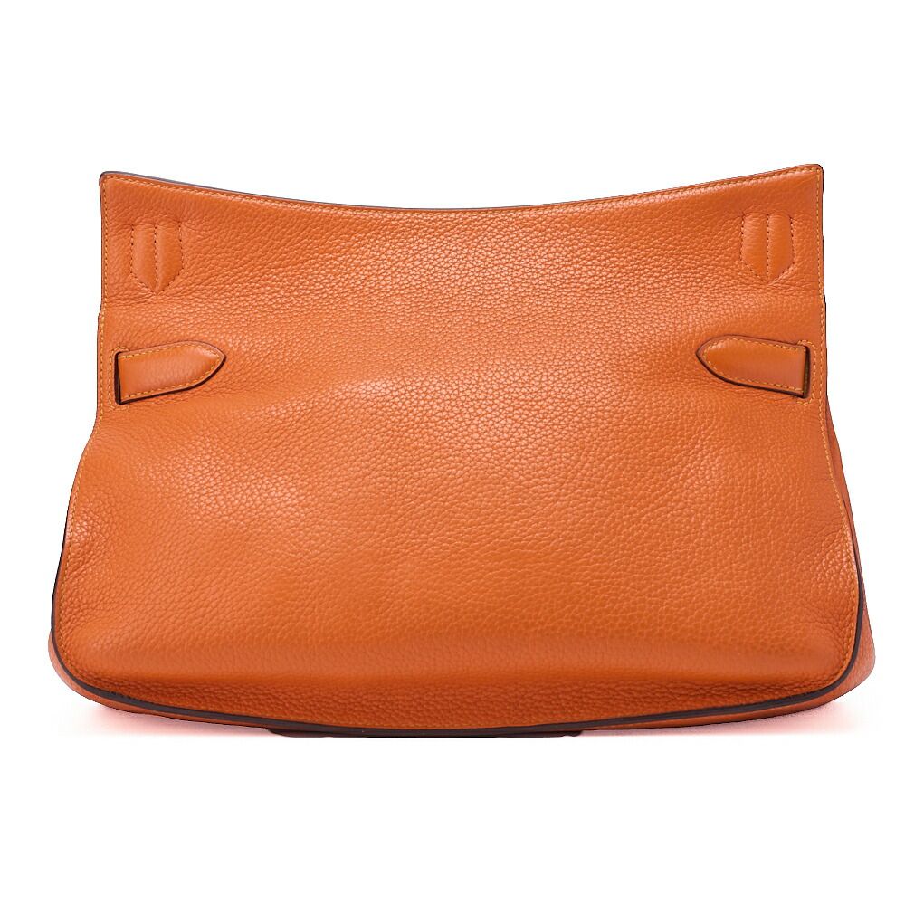 Hermes Gipsyère 34 Shoulder Bag Taurillon Clemence Orange And Jeanne (silver