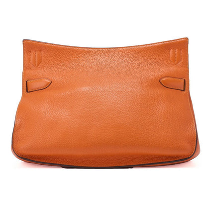 Hermes Gipsyère 34 Shoulder Bag Taurillon Clemence Orange And Jeanne (silver