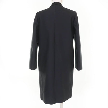 Celine Wool Silk Phoebe Period Crombie Chester Coat Black 34 Made In Italy