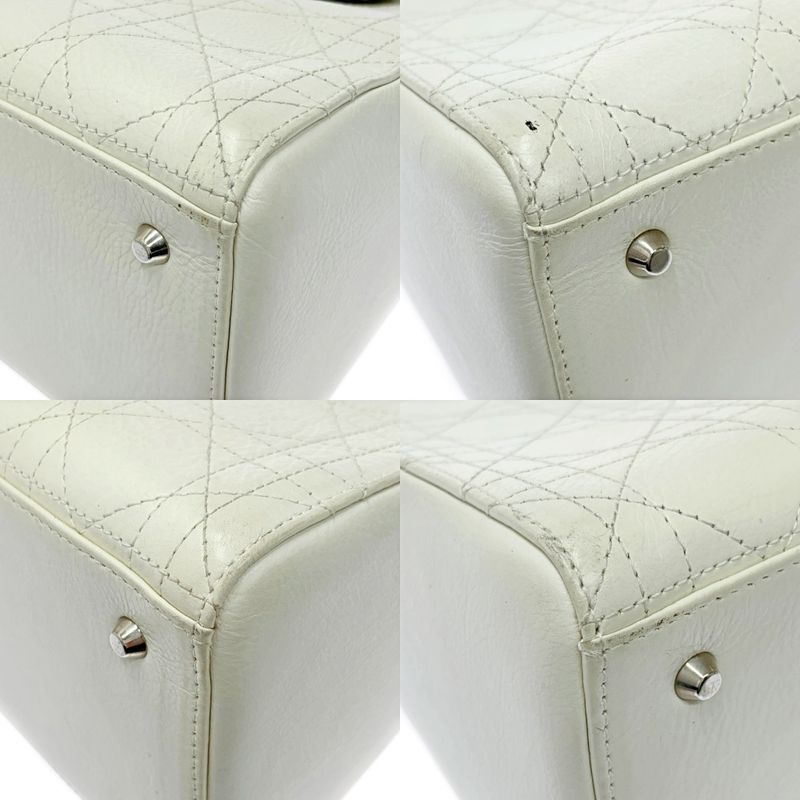 Dior Lady Dior Lambskin Cannage 2way Handbag White 356662 Handbag