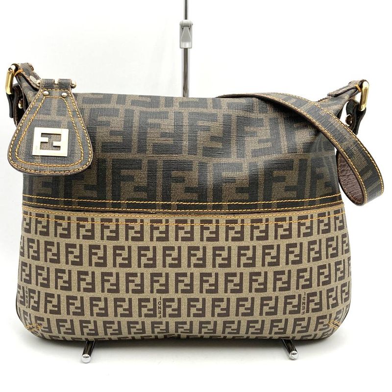 Fendi 2241-8bt118 Shoulder Bag Zucca Zucchino PVC Beige Brown Ladies Men