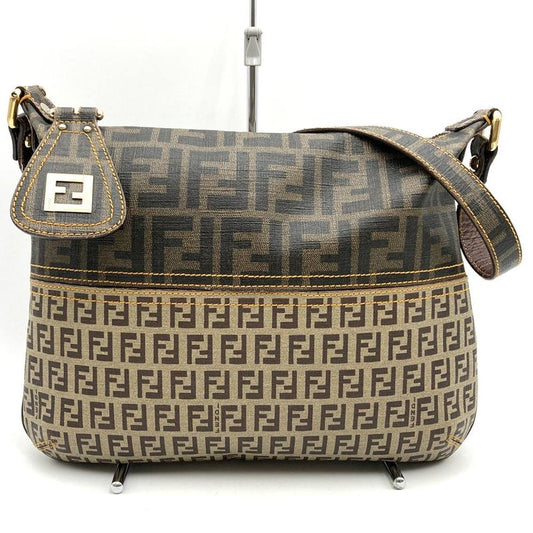Fendi 2241-8bt118 Shoulder Bag Zucca Zucchino PVC Beige Brown Ladies Men