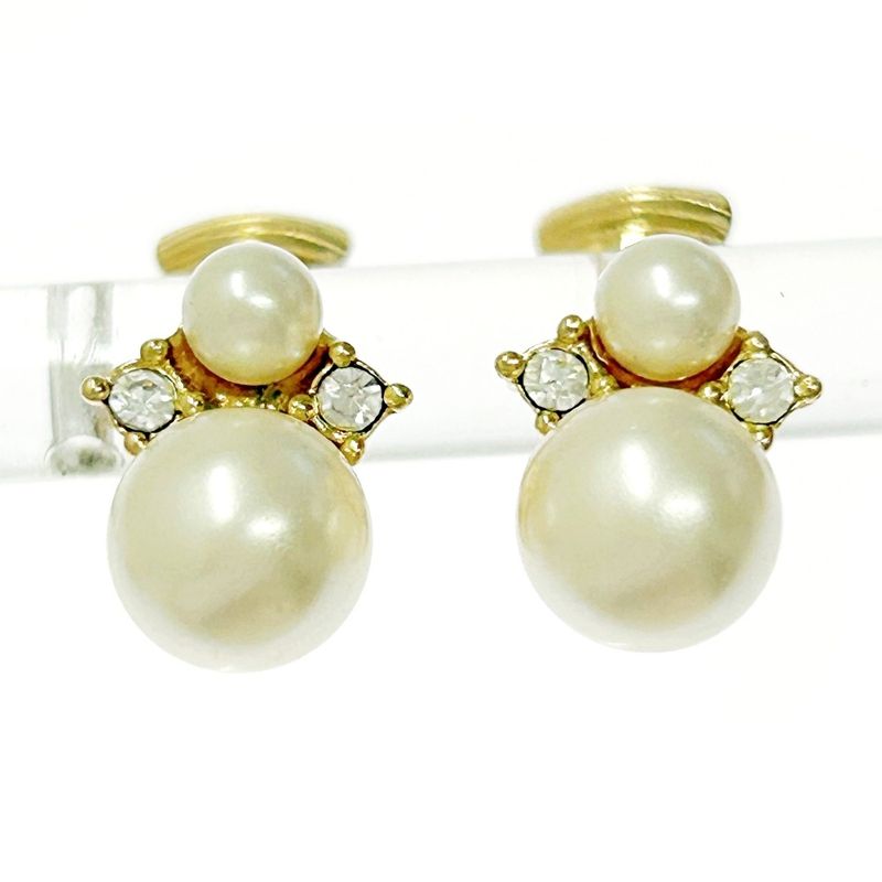 Christian Dior GP Rhinestone Faux Pearl Necklace Earring Set 328030 Necklace