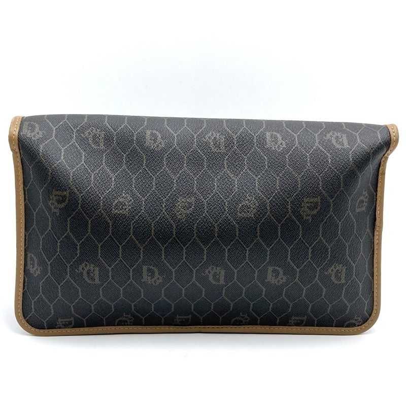 Dior Christian Dior Honeycomb Chain Shoulder Bag Brown Pvc/leather Women