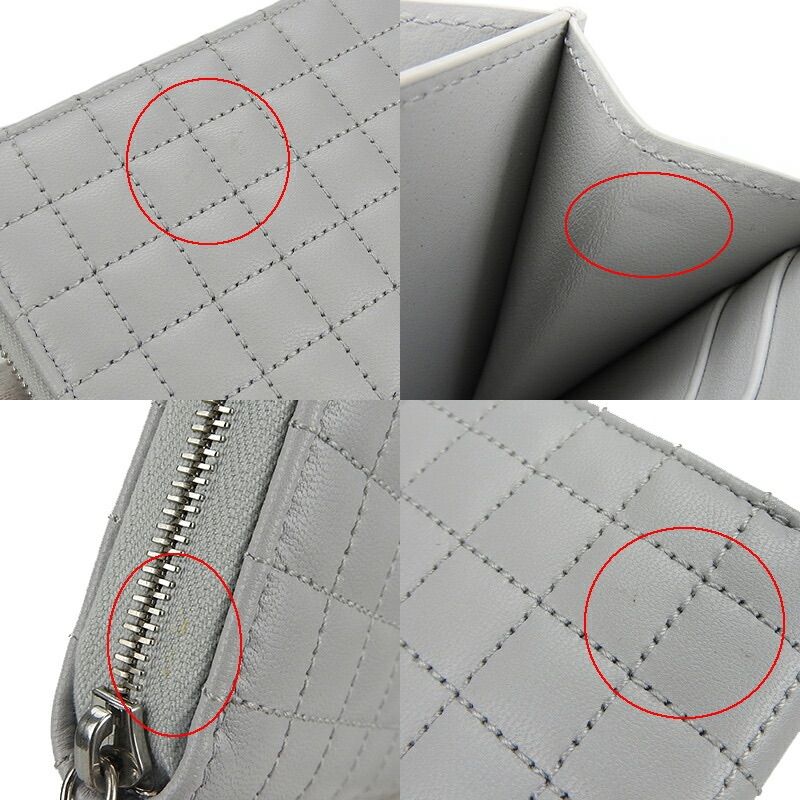 Celine 10b663bfl.08gc Compact Zipped Wallet Ccharm Calfskin Light Grey Silverhar