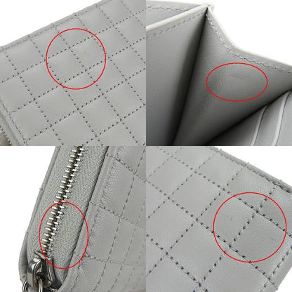 Celine 10b663bfl.08gc Compact Zipped Wallet Ccharm Calfskin Light Grey Silverhar