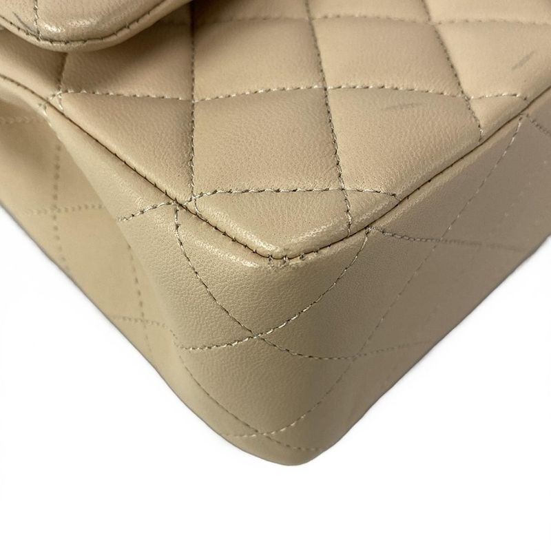 Chanel Shoulder Bag Double Flap Matelasse A01112 Beige Chain Shoulder/gold