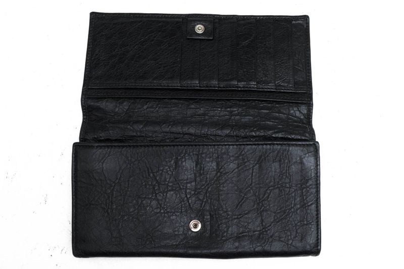 Balenciaga Wallet Men Leather Genuine Black 419806 1000 D 555583 with Coin
