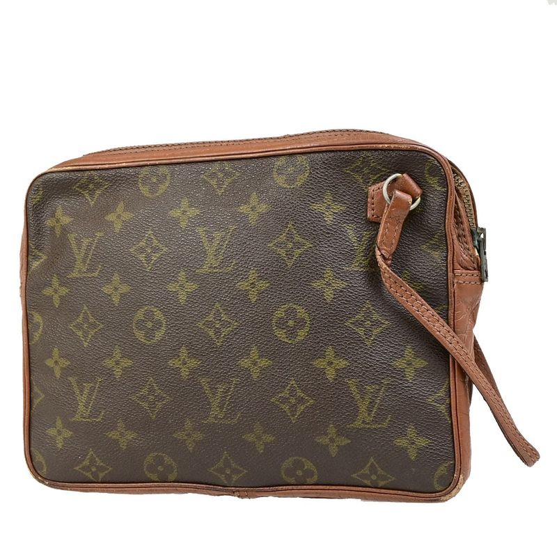 Louis Vuitton Clutch Bag Pochette Sport Monogram Second Bag Brown 01bs073