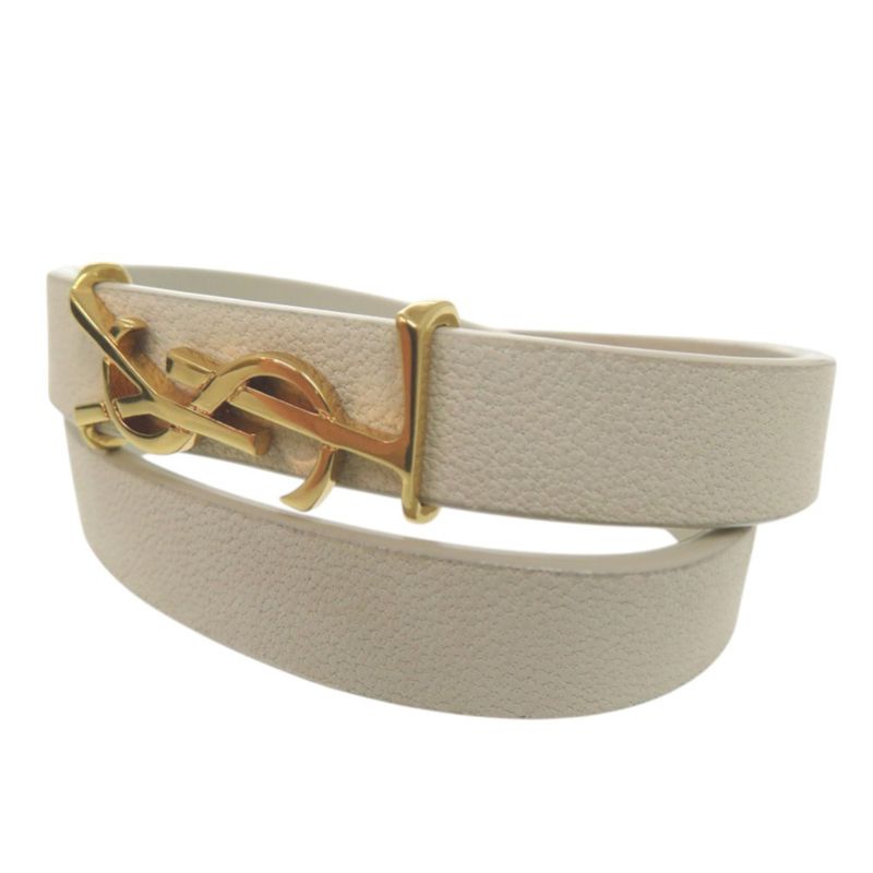 Yves Saint Laurent Opium Double Loop Bracelet 646558 Leather White 0736 YVES