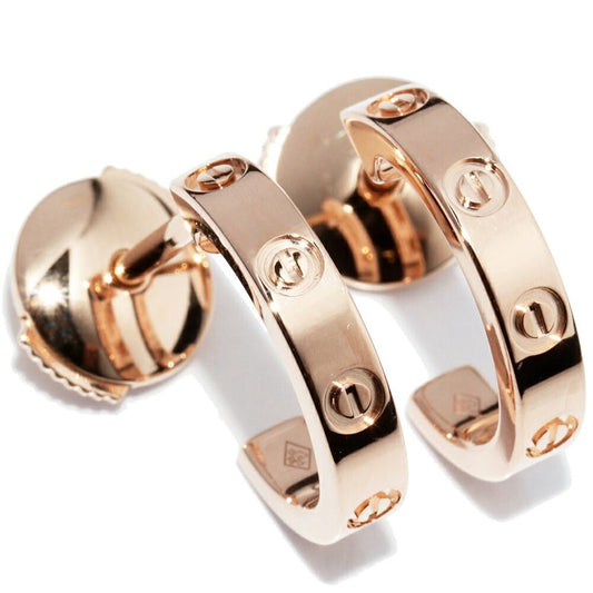 Cartier Earrings 18K Pink Gold Mini Love Earrings Hoop Earrings B80290
