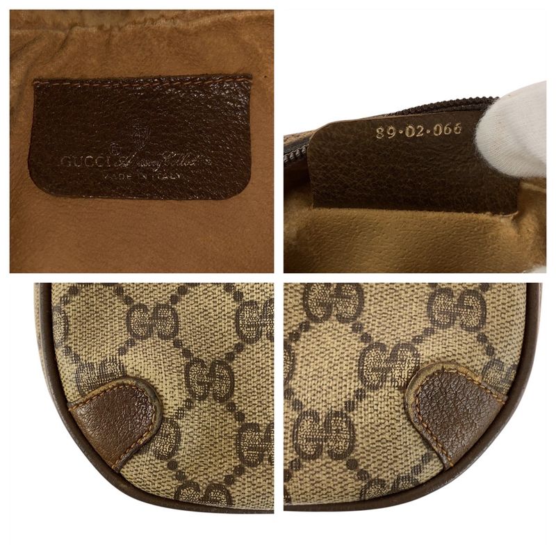 Gucci Vintage Sherry Line Beige Brown GG Supreme Canvas 89 02 066 Shoulder Bag